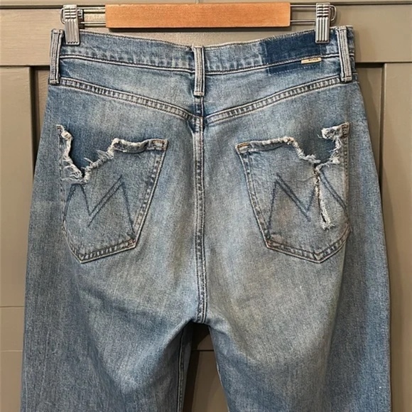 Mother Superior High Waisted Study Hover We Are Castaways Distressed Jeans 29 - Picture 6 of 10